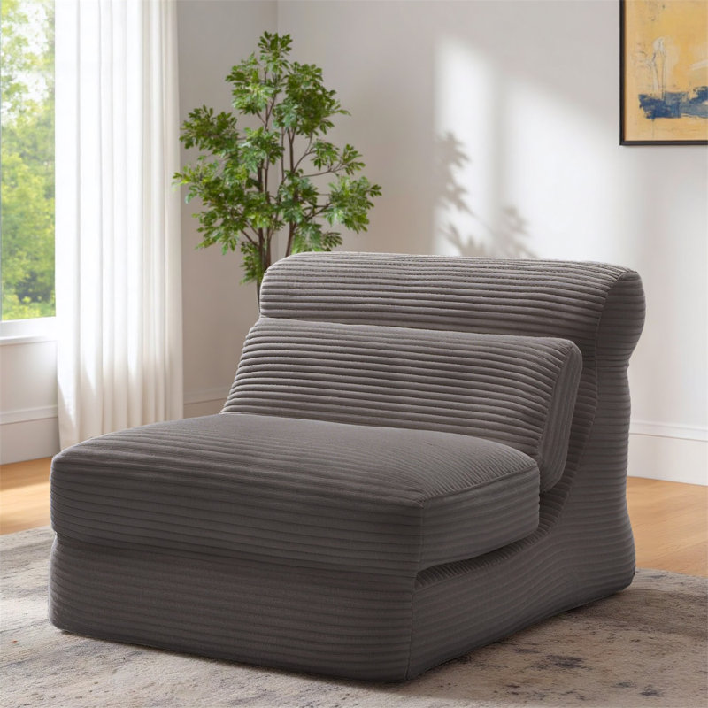 Ariunna Futon Sofa Bed, Fabric Convertible Sleeper Sofa Couch Bed, Modern Loveseat Sleeper for Living Room, Taupe