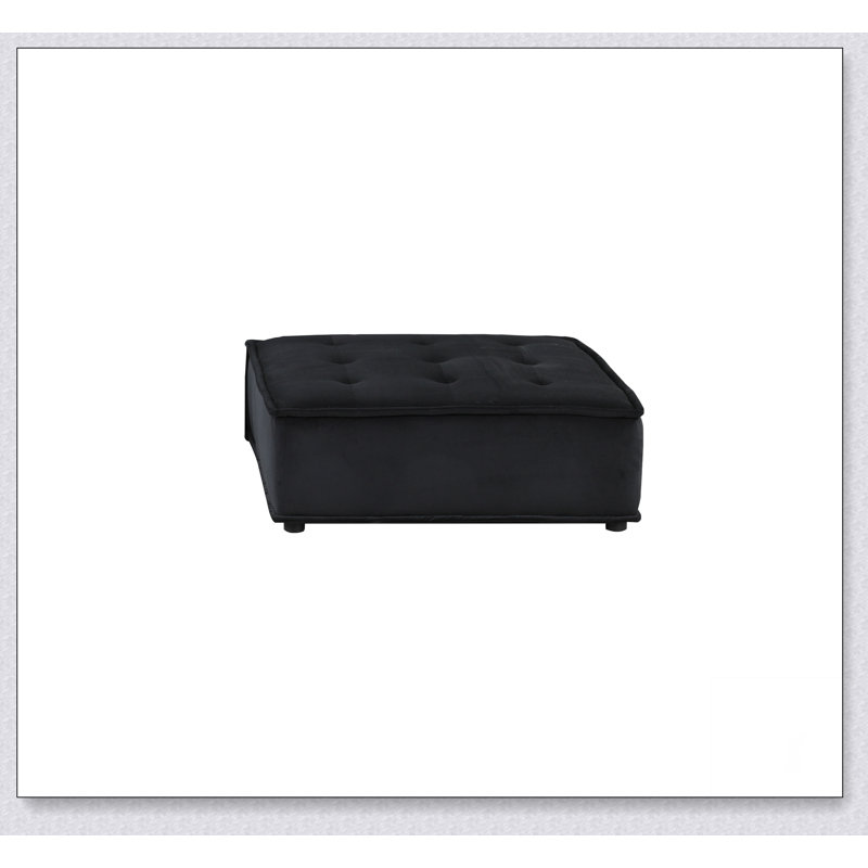 Canapé modulaire en U en velours noir à 160 places Anna