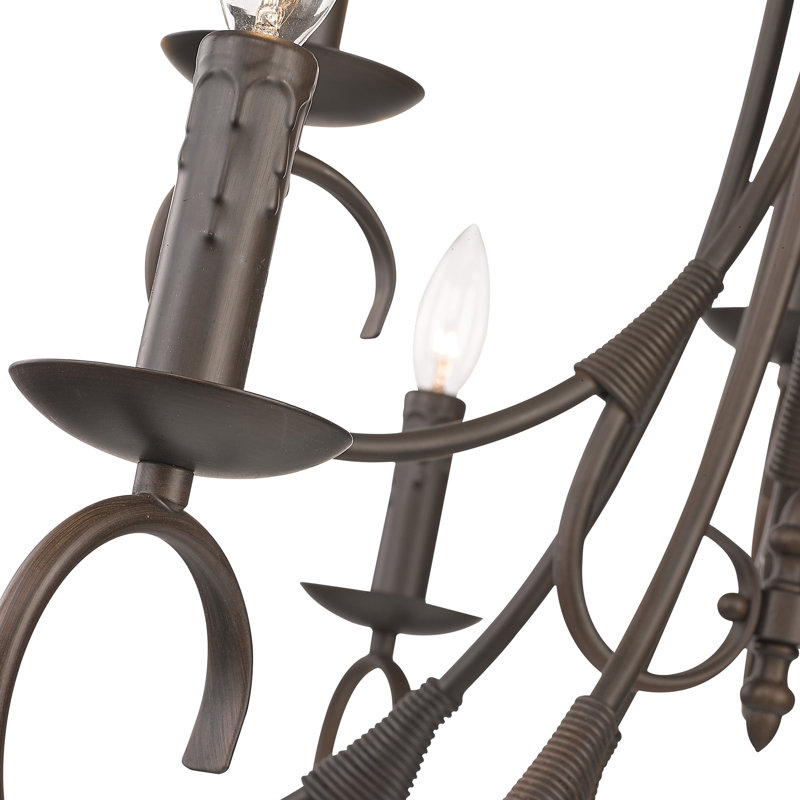 Karcher 9 - Light Dimmable Tiered Chandelier, Rubbed Bronze