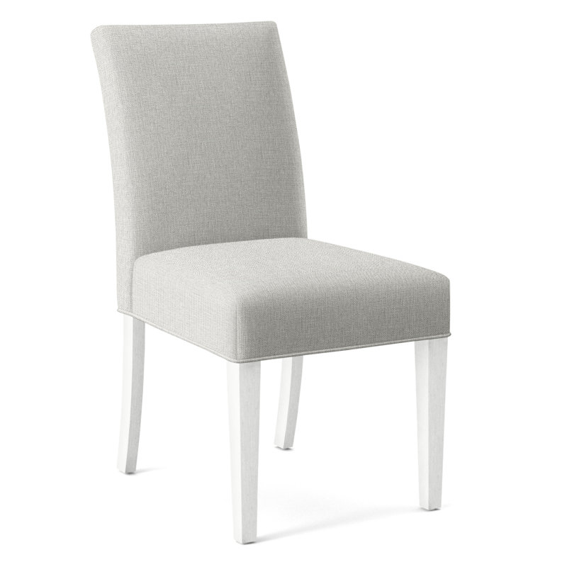 Manhattan Upholstered Dining Chair, Beige Sugar Performance; 0863-93, Frost White Finish