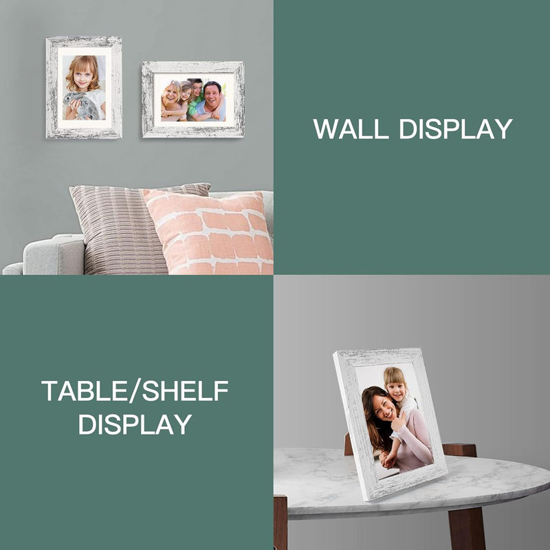 4x6 White Picture Frame Set Of  4