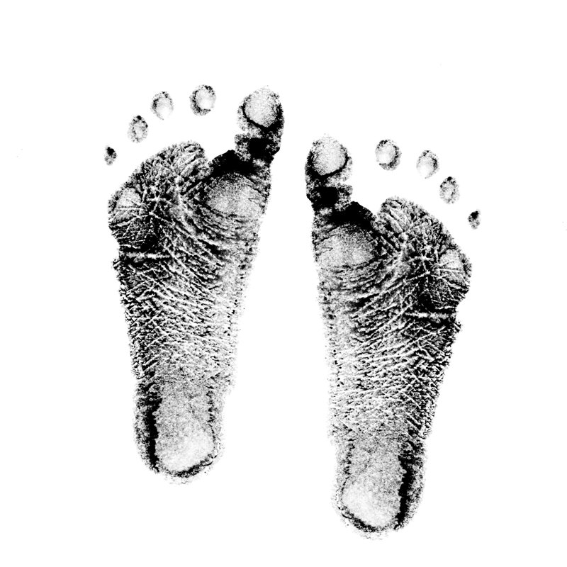 Child Footprints by Phloxii - Wrapped Canvas Painting, 30cm H x 30cm W