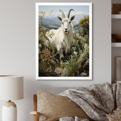White Meadow Buck Goat Peaks - Goat Animal Wall Art