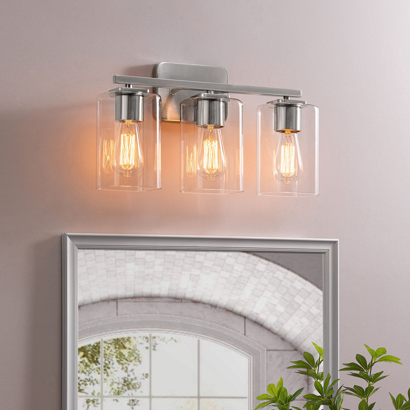 Éclairage pour meuble-lavabo à intensité variable Kagan, Nickel brossé, 3, Clair