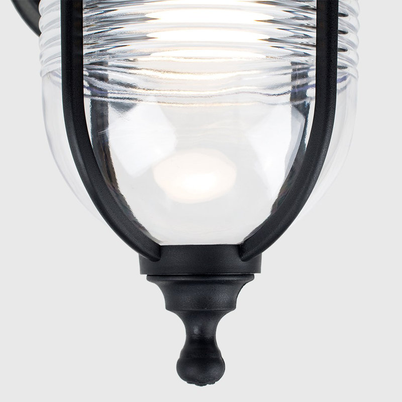 Springvale Black/Transparent Outdoor Wall Lantern
