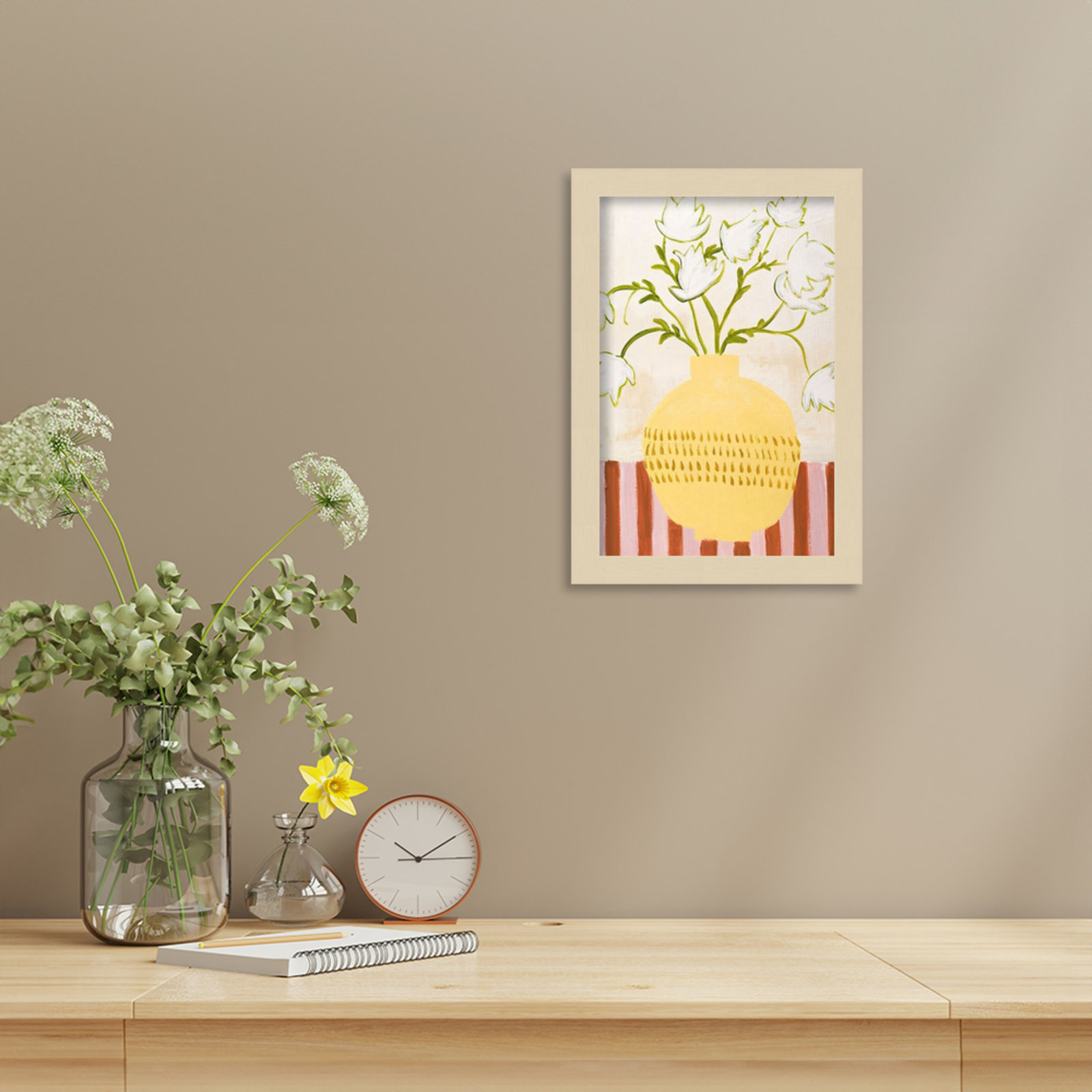 Yellow Vase Print by Design Fabrikken, Brown, 13" H x 9" W