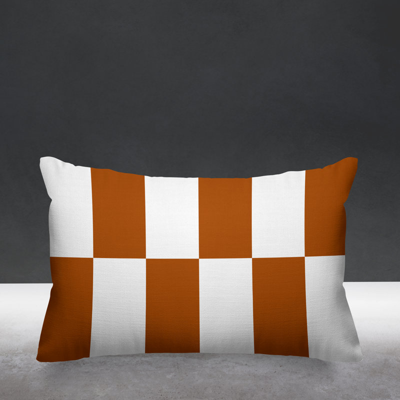 Coussin Luella, 14 po x 20 po, Orange brûlé, Rectangulaire