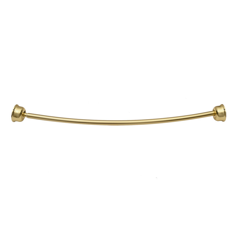 Gold Wall Mounted Curved Aluminum Shower Rod