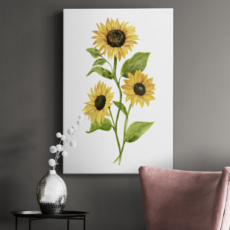 Tournesol Trio II - impression sur toile tendue, L 8 po x H 12 po
