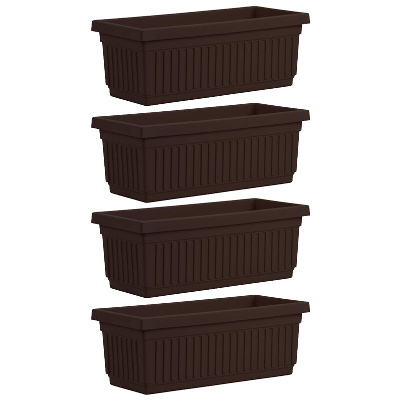 Andropolis Planter Box, Chocolate, 6.38" H x 6.75" W x 29.5" D, 4