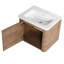 Meuble-lavabo de 24 po avec lavabo en céramique blanche, 1 porte à fermeture en douceur et contreplaqué pour une performance de longue durée, poignées dissimulées de 45 po, base stable-1909781748