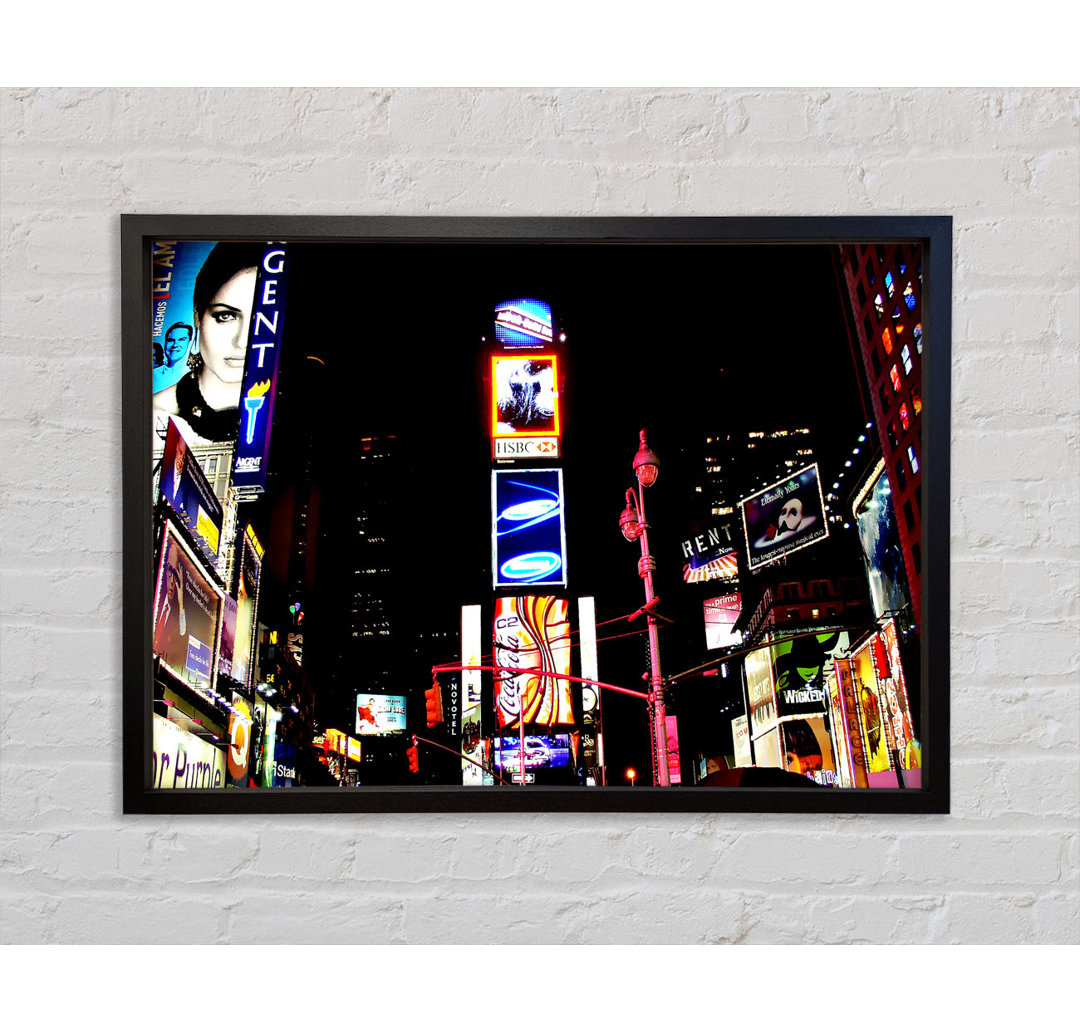 New York Broadway Night Lights - Einzelbildrahmen Kunstdrucke auf Leinwand