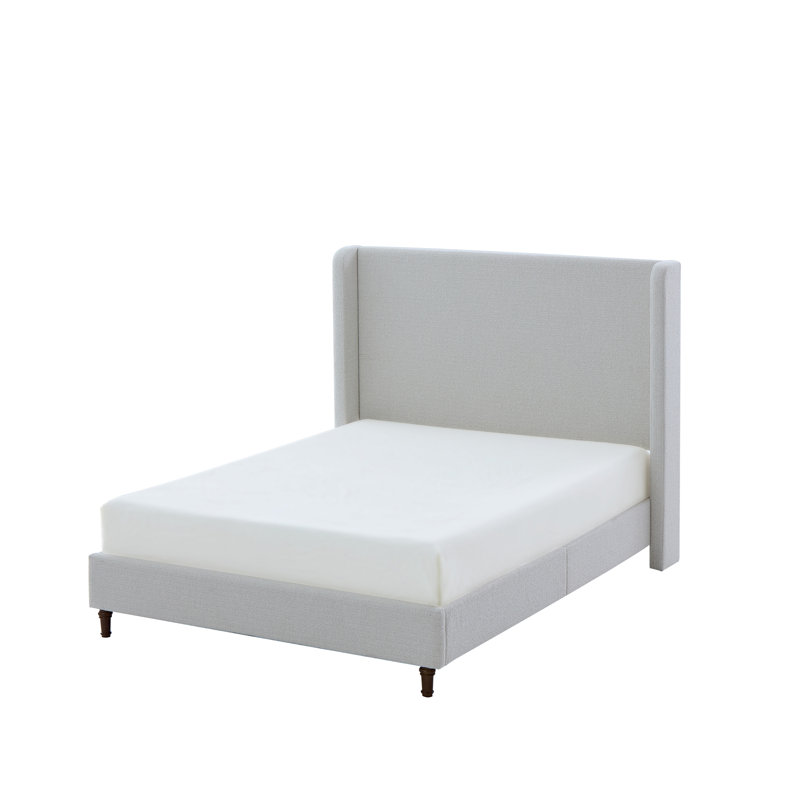 Grand lit tapissier Harper, Blanc crème, Grand