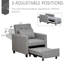 Lounger Sleeper Bed - High-rise Arms, Washable Cover, Grey Multi-functional Chair, 4 For Easy Movement, Adjustable Back