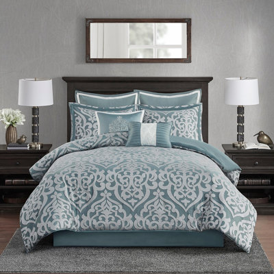 Édredon très grand / argenté - Tissage texturé magnifique, 1 et 2 coussins décoratifs, jupe de lit, coussins brodés, facile d'entretien, rembourrage