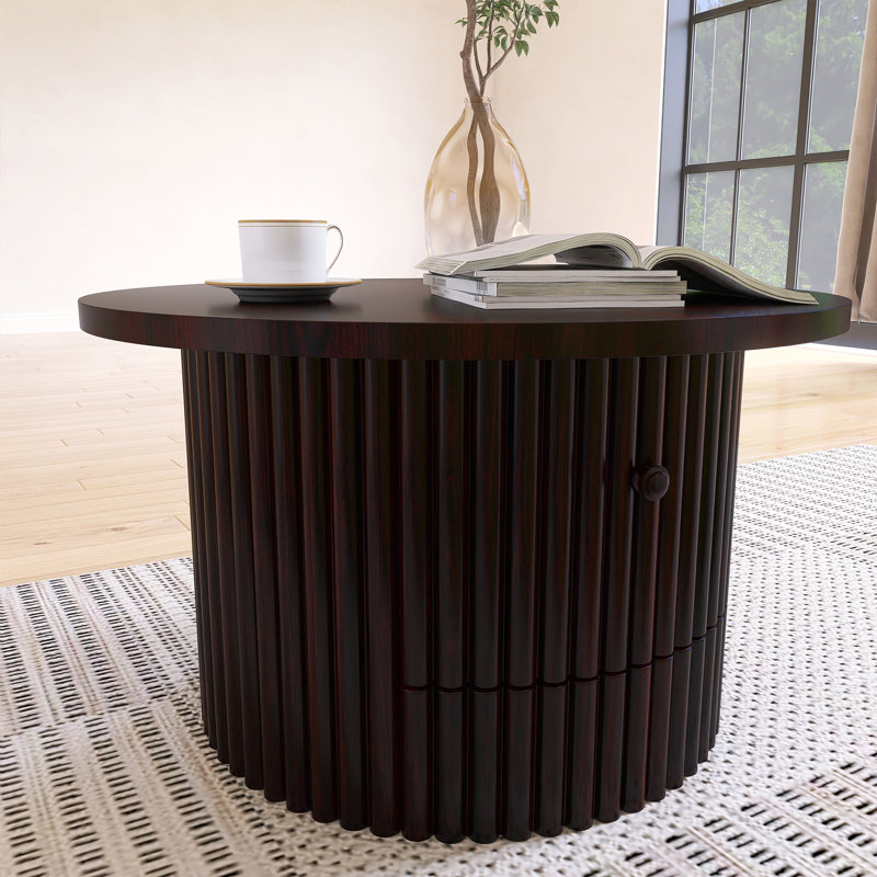 Table basse avec tiroir Farmhouse, Marron foncé
