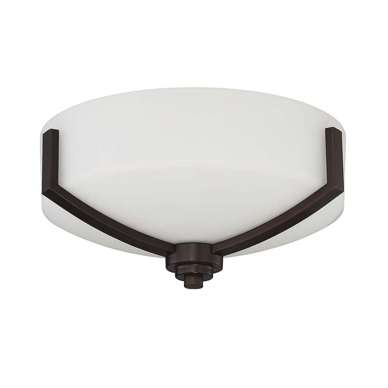 Abishek Glass Flush Mount, Bronze