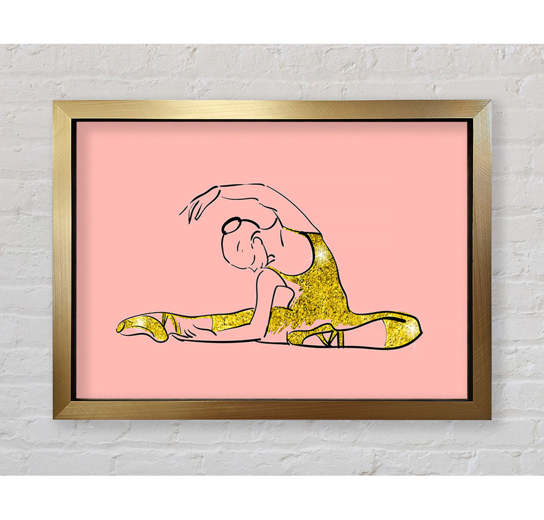 Golden Pink Ballerina 4 - Einzelner Bilderrahmen Kunstdrucke