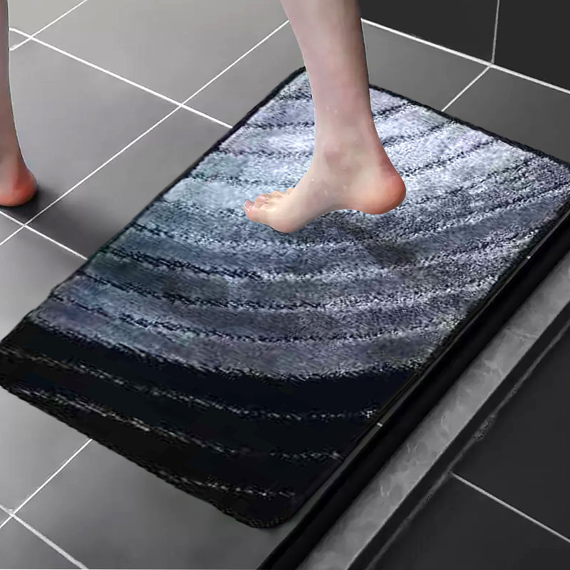 Crestside Non-Slip Bath Rug, Galaxy Gray