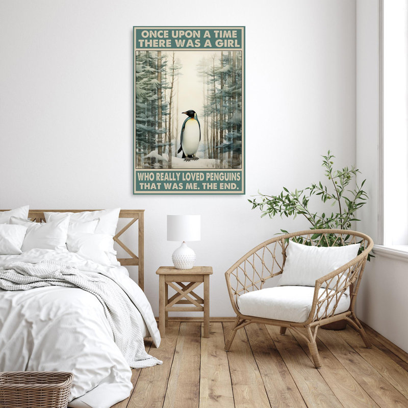 «Who Really Lived Penguins», reproduction d'art graphique sur toile tendue, H 36 po x l 24 po x P 1,25 po