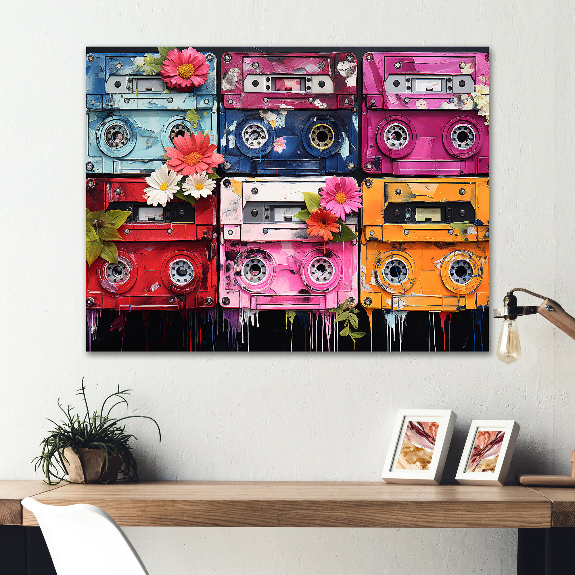 Lark Manor™ Floral Cassette Tapes Serenity - Cassette Tapes Metal Wall ...