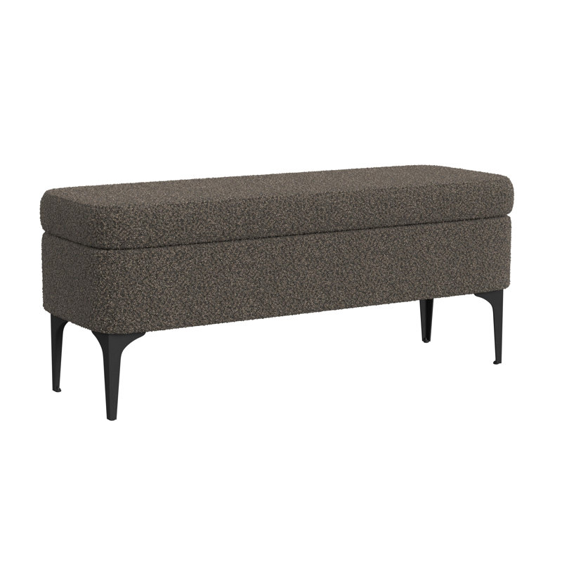 Ameelya Upholstered Storage Bench, Dark Brown