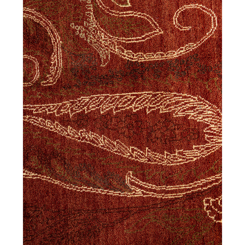 Tapis unique noué à la main Richey - rouge, 8 pi 3 po x 10 pi 4 po