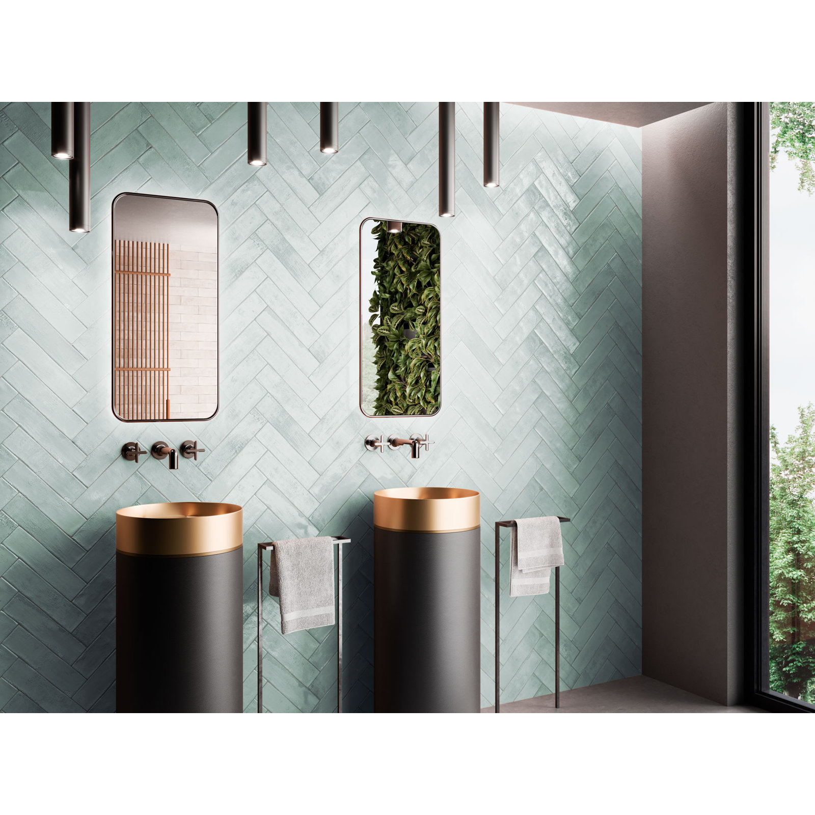 Jordal Ovinn 3" x 12" Ceramic Wall Tile, Green