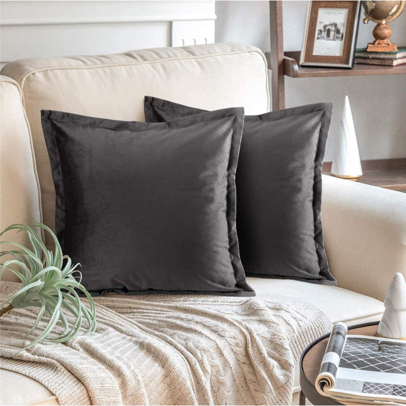 Jebediah Square Cushion Cover, Charcoal