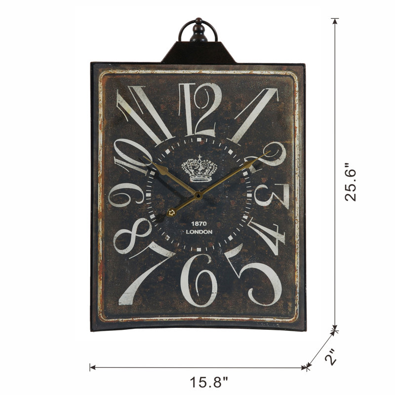 Grande horloge murale rétro noire vintage avec chiffres blancs, horloge décorative