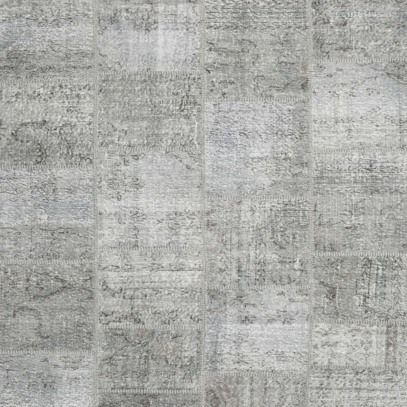 Tapis contemporain gris / beige, Carré 5 pi