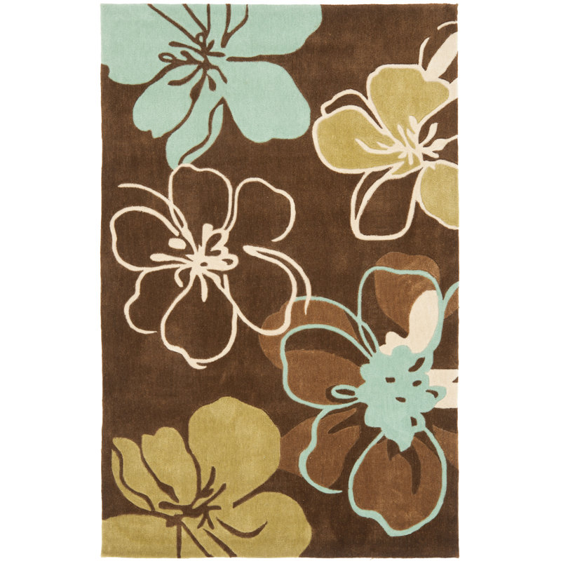 Tapis à motif floral touffeté à la main Modern Art, Rectangle 8 pi x 10 pi