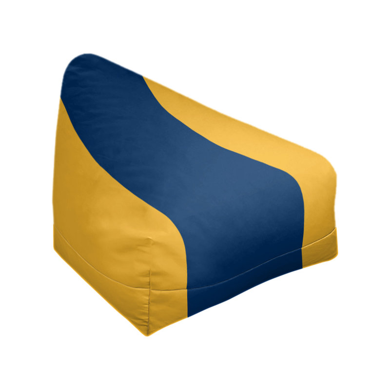 Classic Bean Bag, 30" H x 27" W x 27" D, Gold/Navy Blue