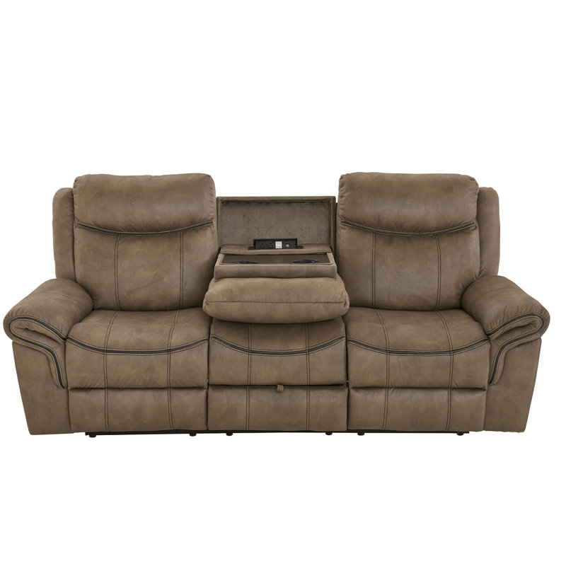 Allysia 87'' Faux Leather Reclining Sofa