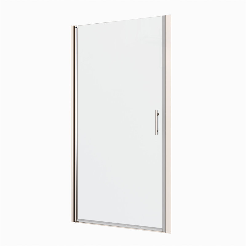 Porte de douche pivotante universelle à ouverture 1 3/8 po avec verre trempé de 1/4 po, Chrome