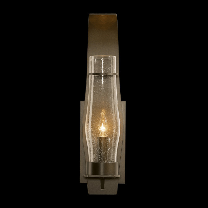 Sea Coast 1 - Bulb Outdoor Armed Sconce, Seeded Clear, 24.2" H x 6.2" W x 6.7" D, Oil Rubbed Bronze