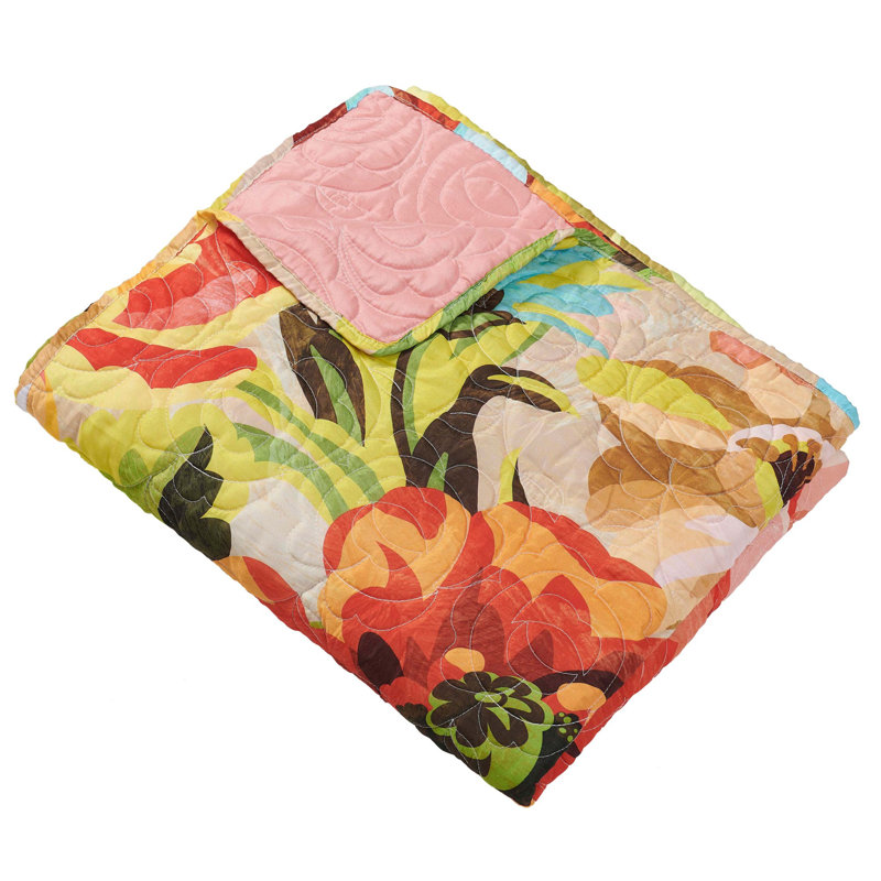 Senna Floral Boho 50x60-inch Reversible Quilted Throw