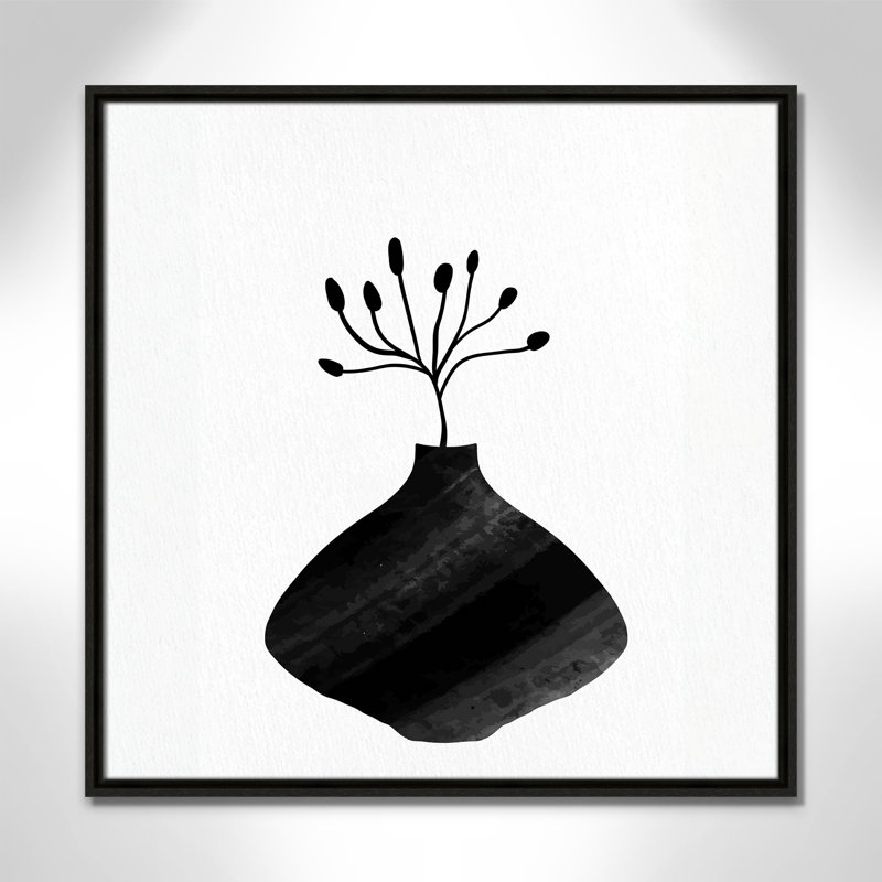 «Black Vase II - Square Version Print» par Kimberly Allen, H 25,5 po x l 25,5 po, Espresso