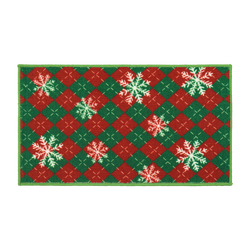 Tapis de porte de bienvenue à motif écossais 17 po x 30 po Katarzyna