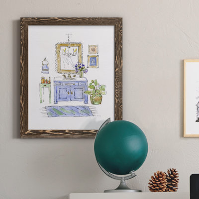 " Sketchy Bath II " Painting Print