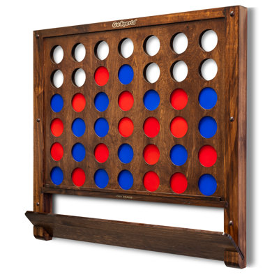  Gosports Wall Mounted Giant 4 In A Row Game - Jumbo 4 Connect Family Fun With Coins - Brown