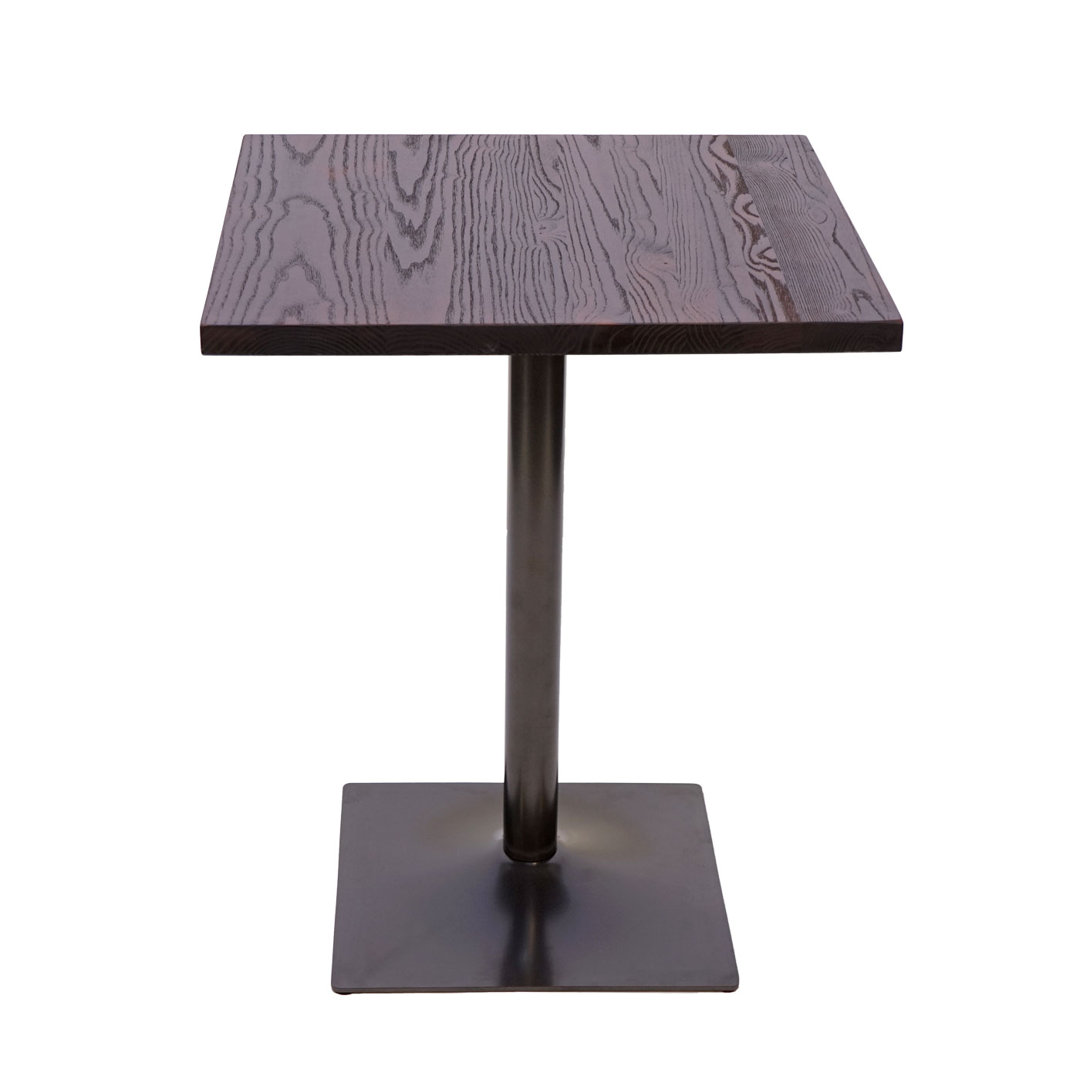 Bistrotisch HWC-H10, Bartisch Thekentisch, Industrial Gastronomie Ulme Holz FSC-Zertifiziert 76X60x60cm Schwarz-Braun