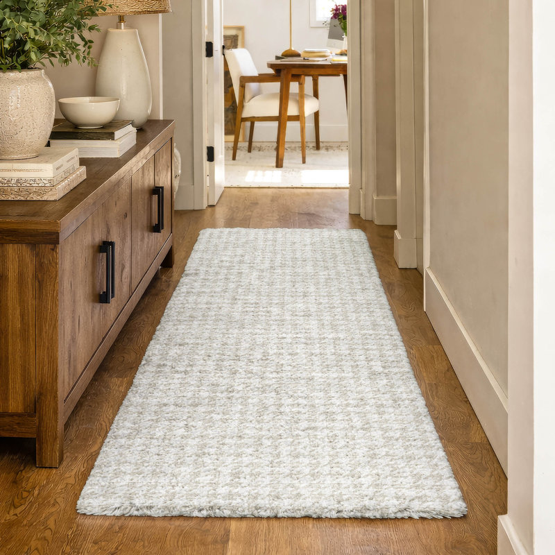 Tapis à poils longs de première qualité ADS137, Lin, Tapis de couloir 2 pi 3 po x 7 pi 6 po