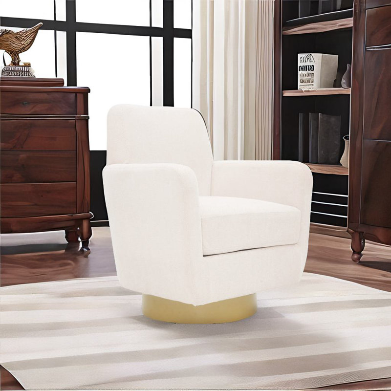 Fauteuil rotatif à 360 degrés, Lin blanc