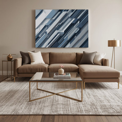 Abstrait géométrique, art mural sur toile grise