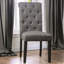 Ensemble classique de 2 chaises d'appoint capitonnées en lin-114326309