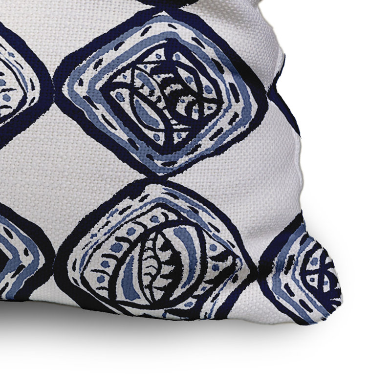 Housse de coussin en coton rectangulaire et insert, 20 po X 20 po, Bleu marine