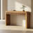 Rustic Charm Console Table With Fluted Drawer & Adjustable Legs - Perfect For Living Room Decor-1717843396