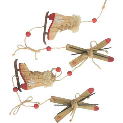 Guirlande de Noël avec patins et skis