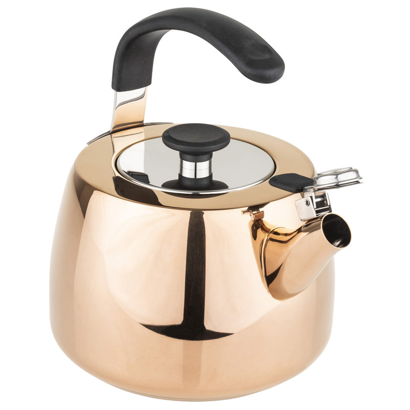 Bouilloire moderne en acier inoxydable 2,6 pte avec base à 3 plis Viking de Viking, or rose